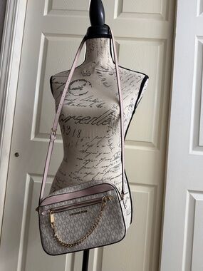 Michael Kors Pink and Cream Crossbody Bag